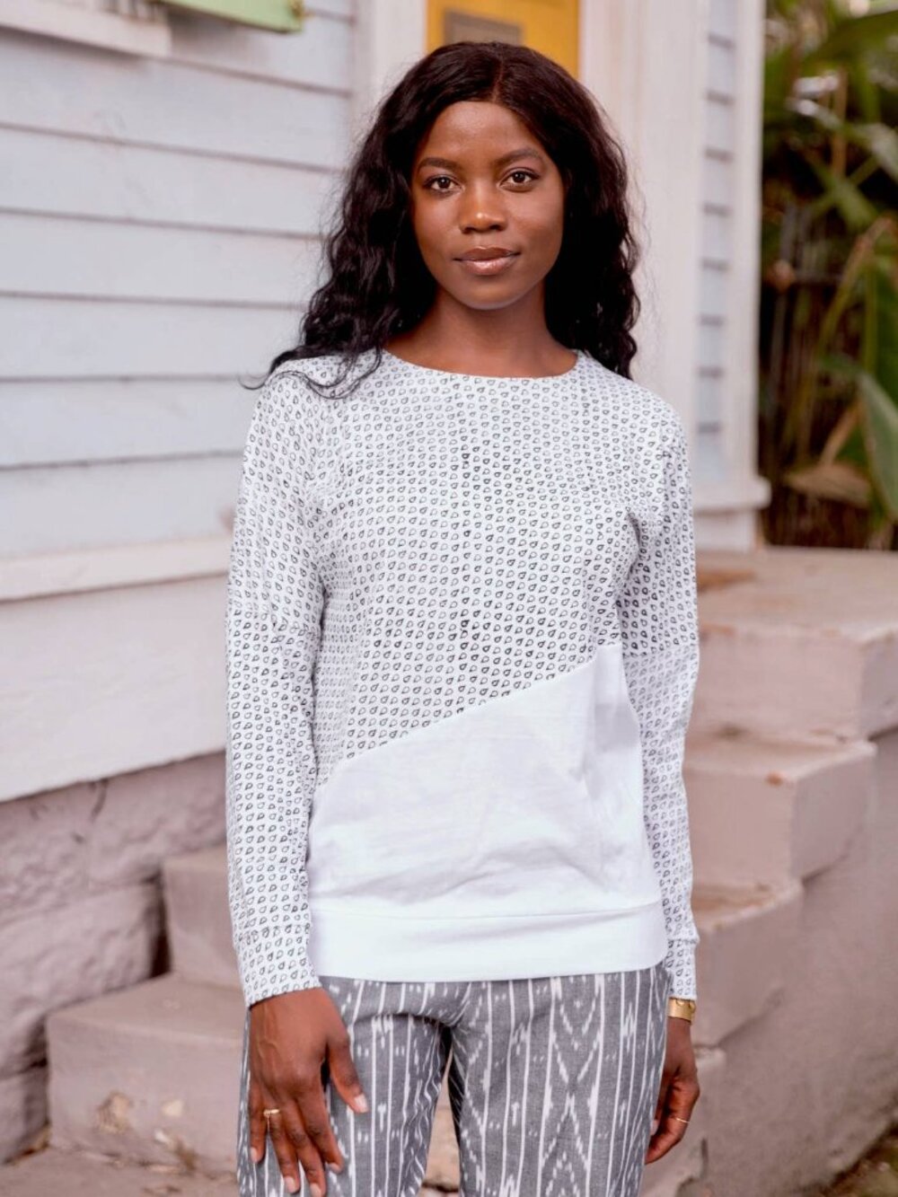 Fair Trade Genuine Handblock Print Organic Thin Jersey Summer Sweater